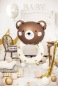 Preview: XXL Folienballon Figur - Teddybär Rassel - 61cm x 88cm